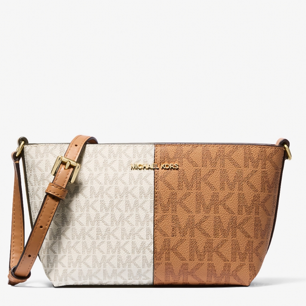 Jet Set Small Two-Tone Logo Crossbody Bag